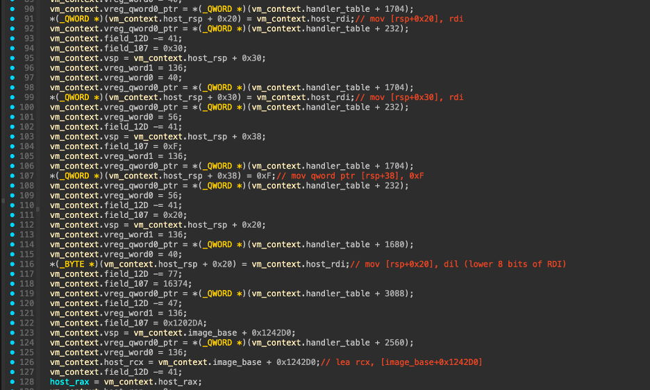 devirtualized flow with comments
